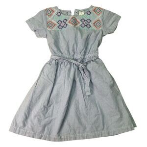 Carter's Toddler Girl's Blue Pinstripe Dress Size 5 Short Sleeve